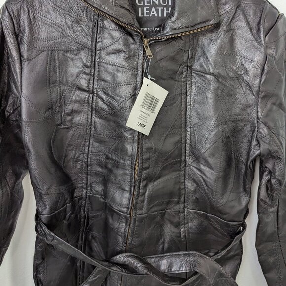 NWT Vintage Navarre Leather Company Genuine Leather Jacket, Large - Picture 2 of 5